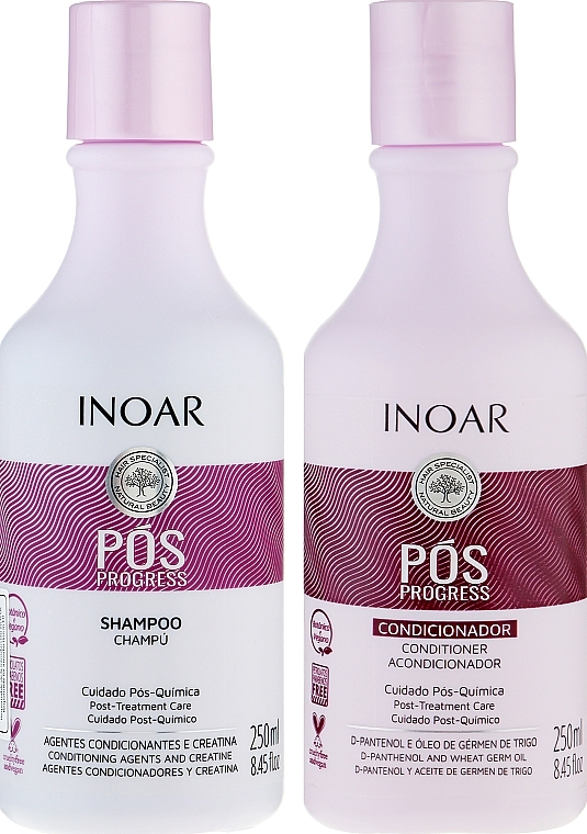 Liquid Silk Hair Set - Inoar Pos Progress Kit (shm/250ml + conditioner/250ml) — photo N3