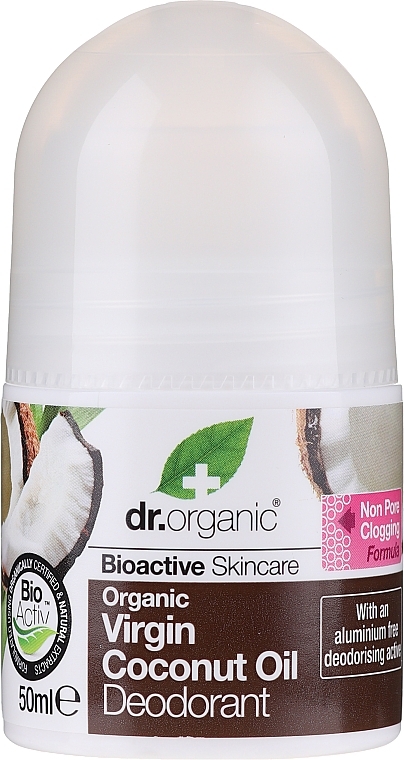 Roll-on Deodorant "Coconut Oil" - Dr. Organic Bioactive Skincare Virgin Coconut Oil Deodorant — photo N1