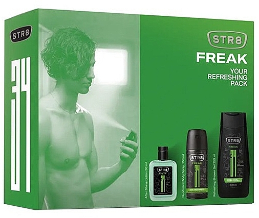 STR8 Freak - Set (deo/spray/150ml + sh/gel/250ml + ash/lot/50ml) — photo N1