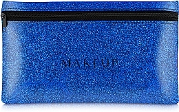 Fragrances, Perfumes, Cosmetics Silicone Makeup Bag 'Glitter Pouch', blue, 22x13cm - MAKEUP