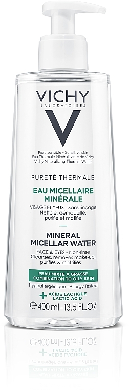 Eye and Face Micellar Water for Oily and Combination Skin - Vichy Purete Thermale Mineral Micellar Water — photo N1