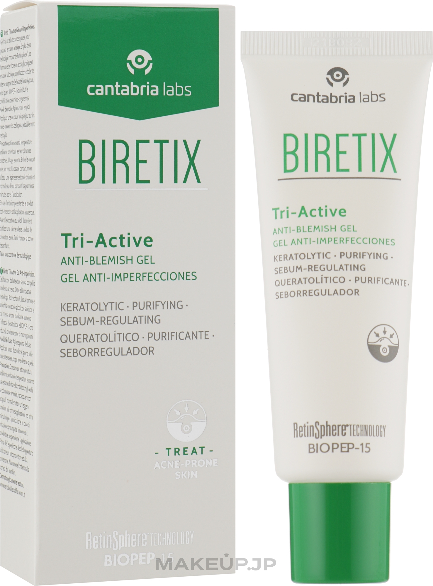 Tri-Active Face Gel for Acne-Prone Skin - Cantabria Labs Biretix Tri-Active Gel — photo 50 ml