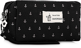 Fragrances, Perfumes, Cosmetics Makeup Bag "Anchor", B122ANC, black - Natural Style