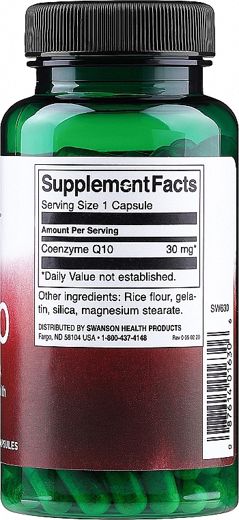 Coenzyme Q10 Dietary Supplement, 30 mg - Swanson CoQ10 — photo N3