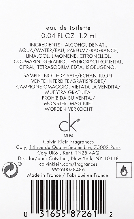 GIFT! Calvin Klein CK All - Eau de Toilette (sample) — photo N6