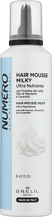 Nourishing Hair Mousse - Brelil Numero Hair Mousse Milky — photo N1