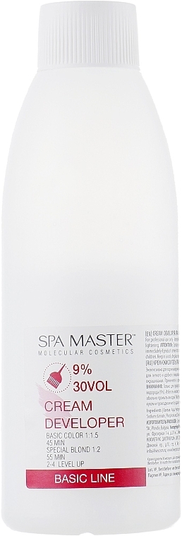 Oxidizing Cream 9% - Spa Master Cream Developer 30 Vol — photo N1