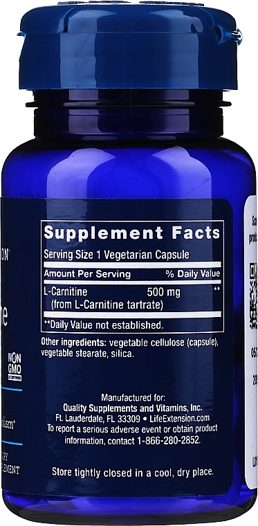 Dietary Supplement "Carnitine" - Life Extension L-Carnitine — photo N9