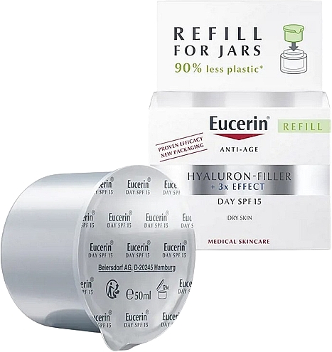 Anti-Wrinkle Day Cream for Dry & Sensitive Skin - Eucerin Hyaluron-Filler Day Cream For Dry Skin (refill) — photo N1