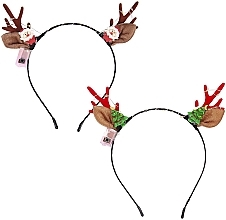 Fragrances, Perfumes, Cosmetics Head Band 'Christmas' FA-5744, with brown horns - Donegal Hair Band