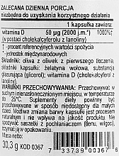 Gelatin Capsules "Vitamin D3" - Now Foods Vitamin D3 2000 IU — photo N4