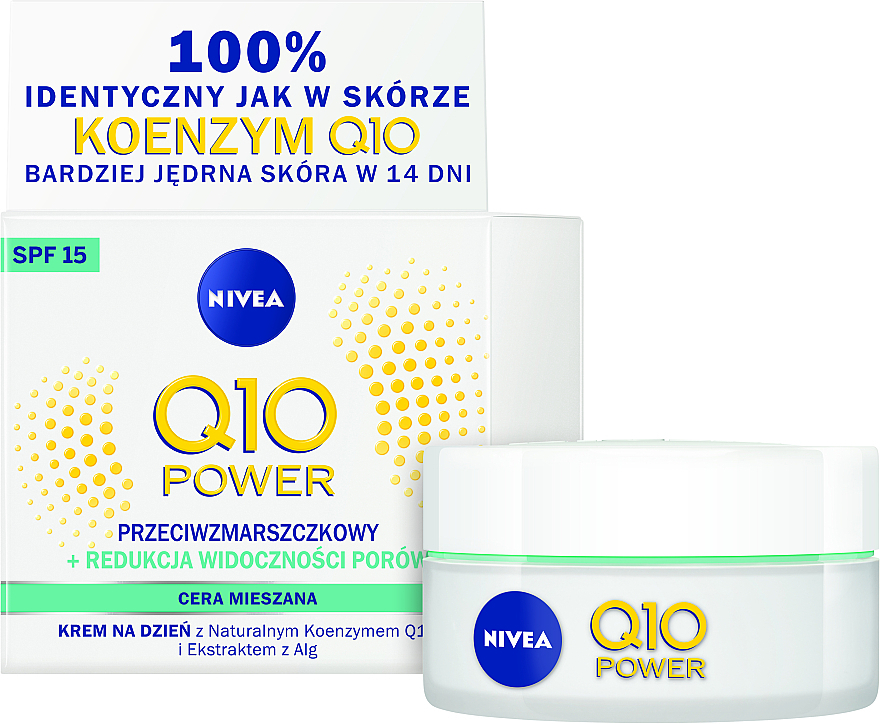 Anti-Wrinkle Moisturizing Day Cream for Combination Skin - NIVEA Visage Q10 Plus SPF15 — photo N1