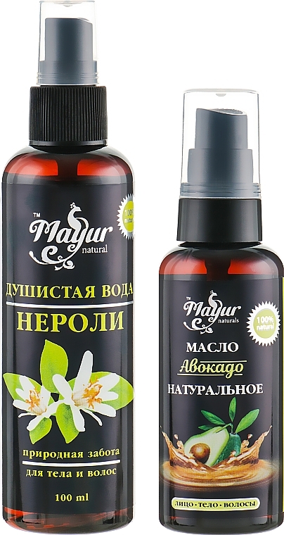 Hair & Skin Gift Set "Avocado & Neroli" - Mayur (oil/50ml + b/mist/120ml) — photo N1