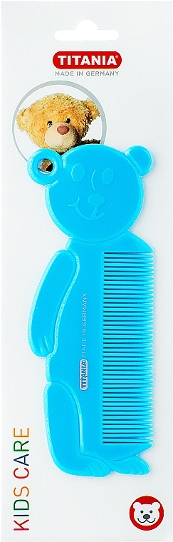 Kids Bear Hair Brush, blue - Titania — photo N1