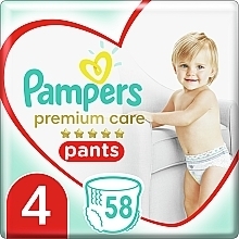 Nappy Pants, size 4 (9-15 kg), 58 pcs - Pampers Premium Care Pants — photo N1
