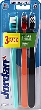 Fragrances, Perfumes, Cosmetics Soft Toothbrush, mint, black, orange - Jordan Clean Smile Soft