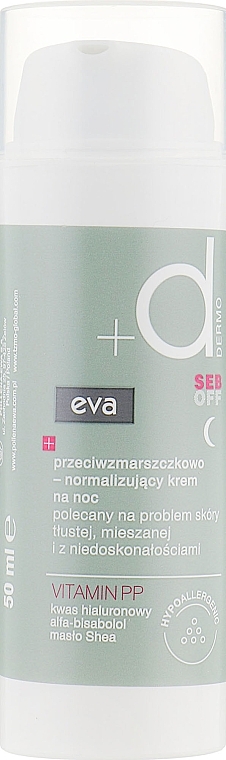 Anti-Wrinkle Normalizing Night Face Cream - Eva Dermo Seb Off Anti-Wrinkle Night Cream — photo N2