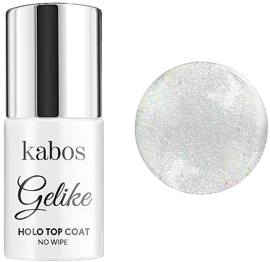 No Wipe Top Coat - Kabos Yellow Holo Top Coat No Wipe — photo N1