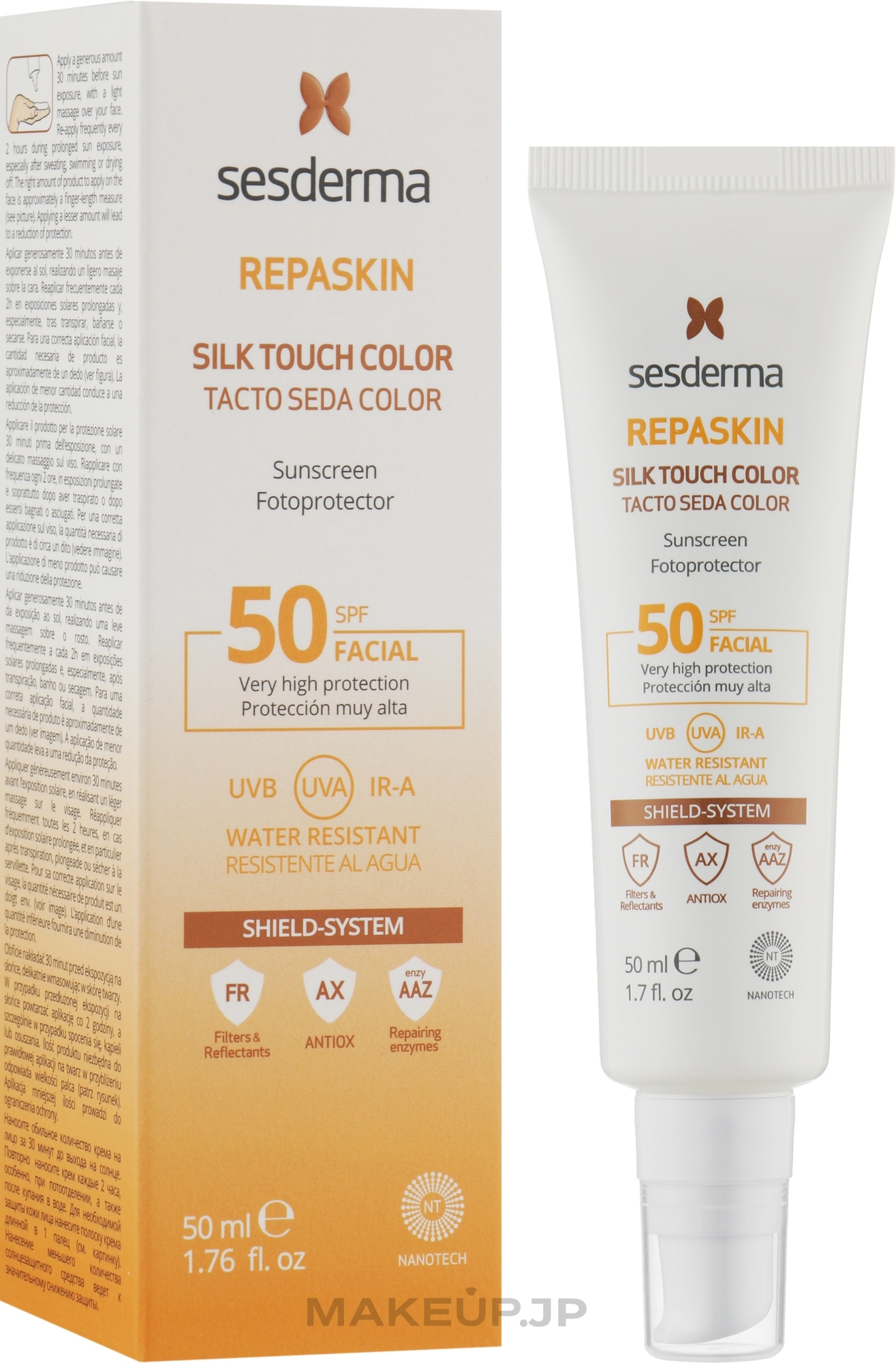 Tinted Facial Sunscreen - SesDerma Laboratories Repaskin Silk Touch Color SPF 50 — photo 50 ml