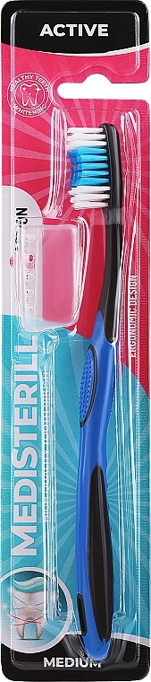 Toothbrush, medium, blue and black - Medisterill Active Medium — photo N1