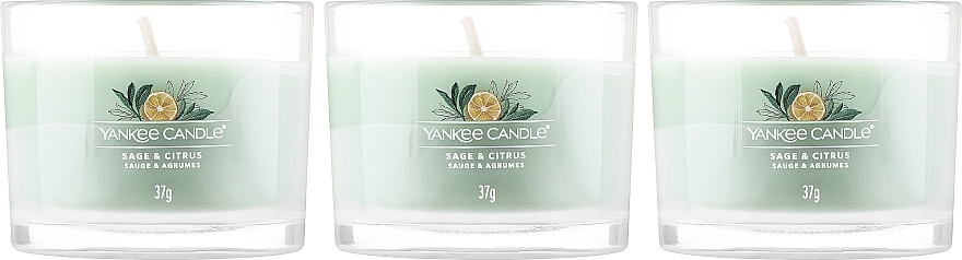 Set - Yankee Candle Sage & Citrus (candle/3x37g) — photo N2