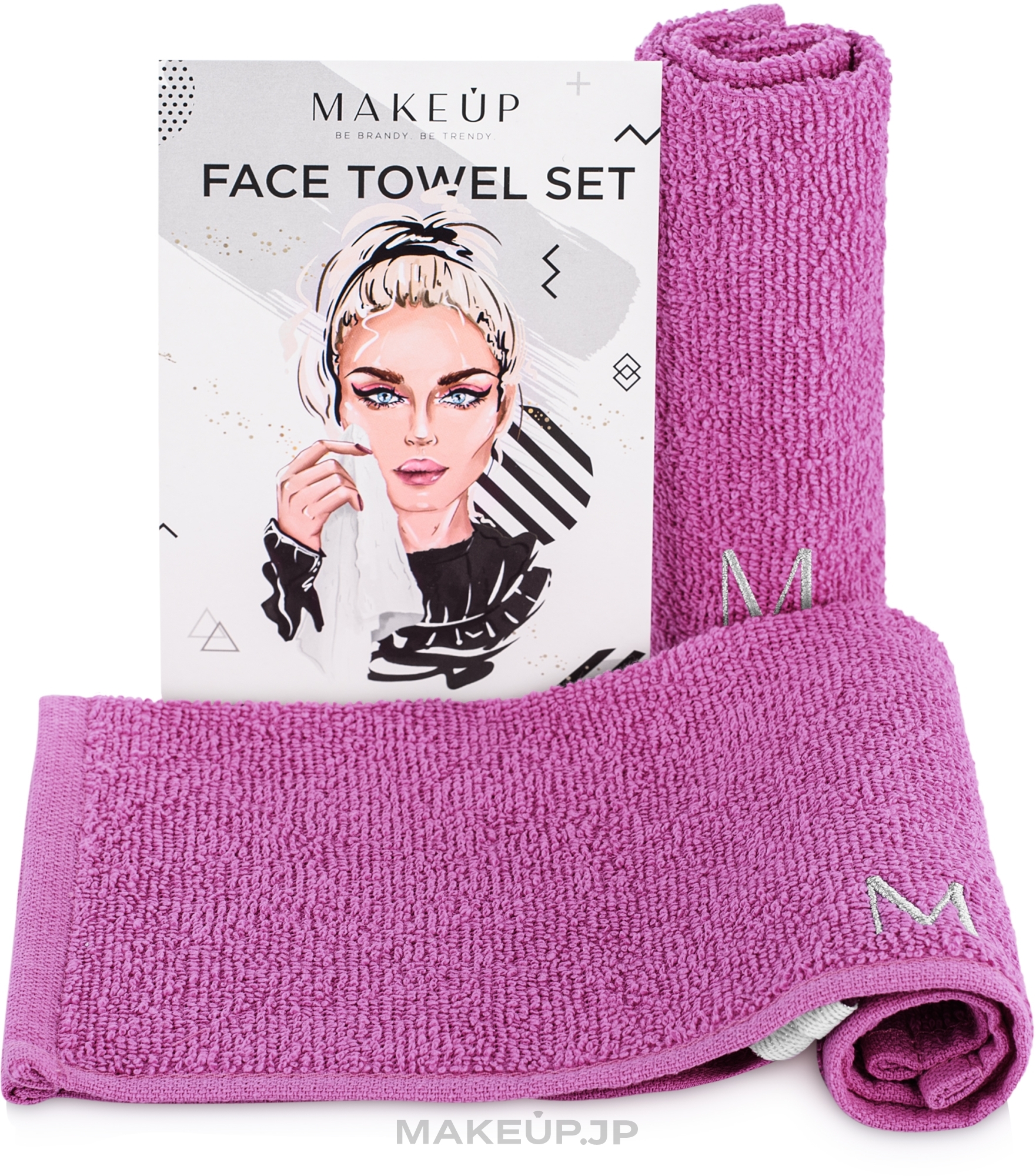 Face Towel Set, Lilac - MakeUp — photo 2 szt.