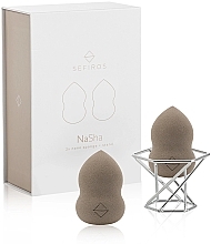 Fragrances, Perfumes, Cosmetics Makeup Sponge Set + Stand - Sefiros Nasha set