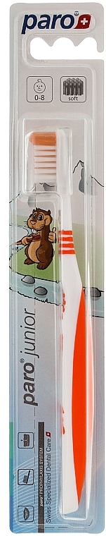 Kids Toothbrush, orange - Paro Swiss Junior — photo N5