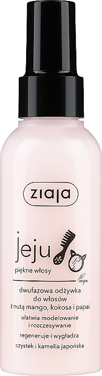 2-Phase Hair Conditioner Spray with Mango, Coconut & Papaya - Ziaja Jeju — photo N3