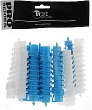 Fragrances, Perfumes, Cosmetics Spiral Perm Curlers d16, white-blue - Tico Professional