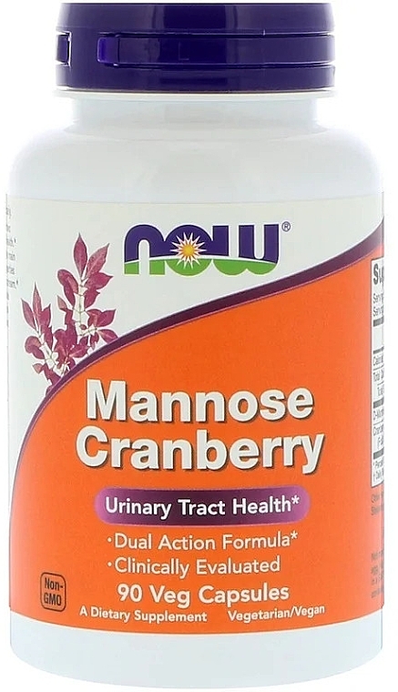 Dietary Supplement "Mannose Cranberry" - Now Foods Mannose Cranberry Veg Capsules — photo N2