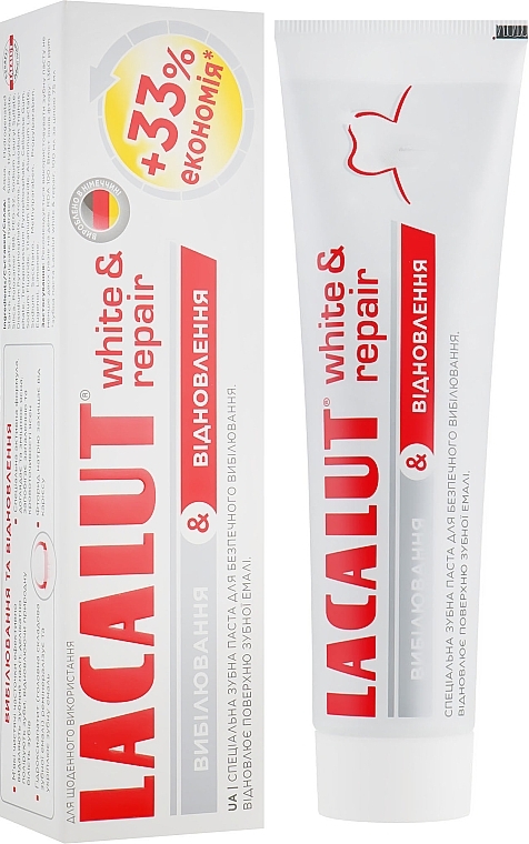 Whitening & Restoring Toothpaste +33% - Lacalut White & Repair — photo N2