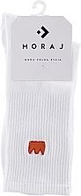 Fragrances, Perfumes, Cosmetics Cotton Socks with Embroidery, white with crown - Moraj