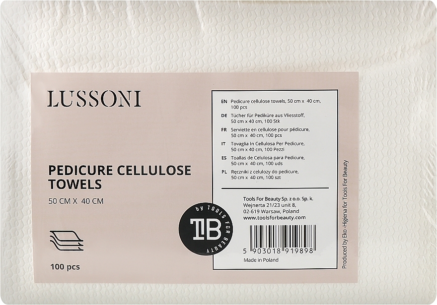 Disposable Pedicure Cellulose Towels - Lussoni Pedicure Cellulose Towels — photo N1