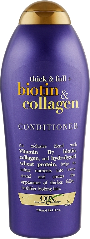 Biotin & Collagen Hair Conditioner - OGX Thick And Full Biotin Collagen Conditioner — photo N3