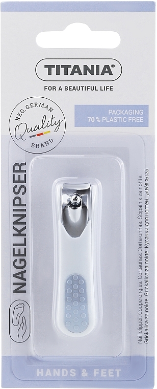 Chrome Nail Clipper, small, light blue - Titania — photo N1