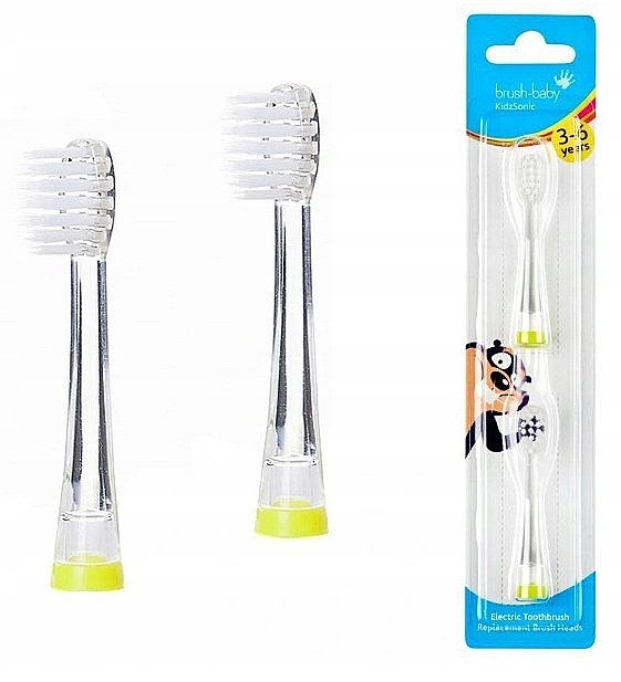Electric Toothbrush Heads "KidzSonic", 3-6 years - Brush-Baby Replacement Brush Heads — photo N3