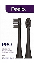 Replaceable Sonic Toothbrush Head, black, 2 pcs - Feelo PRO Black Standard — photo N2