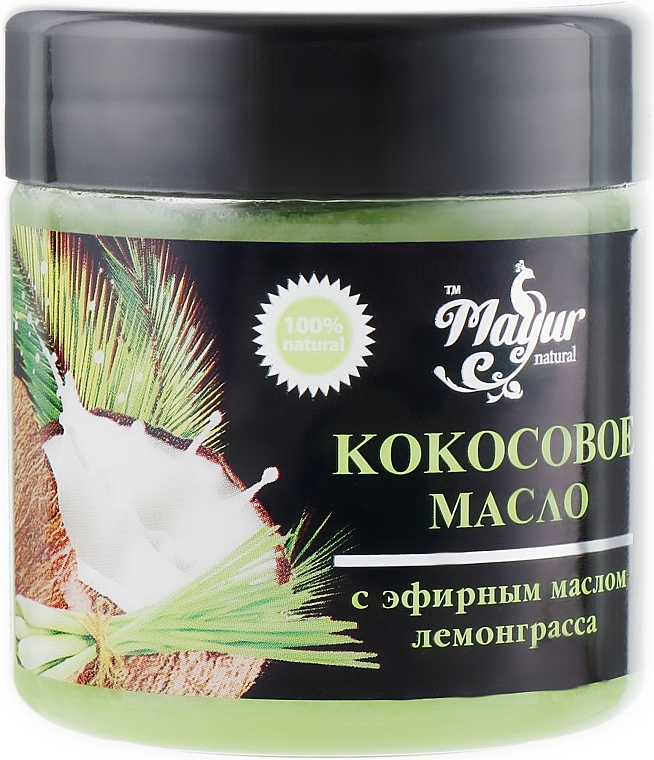 Natural Face & Body Coconut Oil with Lemongrass Essential Oil - Mayur — photo N1