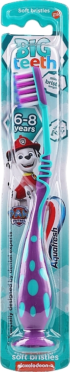 Kids Toothbrush, 6-8 yrs, purple-blue - Aquafresh Soft Big Teeth — photo N1