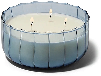 Peppery Indigo Scented Candle - Paddywax Ripple Glass Candle Peppered Indigo — photo N2