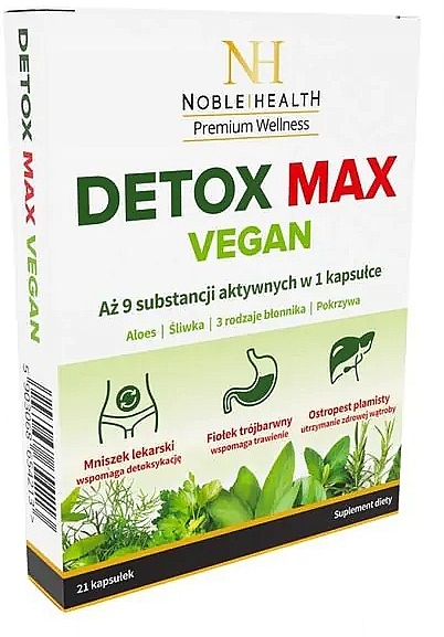 Body Detox Food Supplement - Noble Health Detox Max Vegan — photo N1