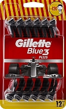 Disposable Shaving Razor Set, 12 pcs - Gillette Blue 3 Plus — photo N1