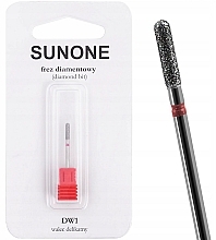 Nail Cutter Head DW1 'Rounded Cylinder', delicate, red - Sunone Diamond Nail Drill — photo N1