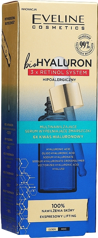 Multi-Moisturizing Serum - Eveline Cosmetics BioHyaluron 3x Retinol System Serum — photo N3