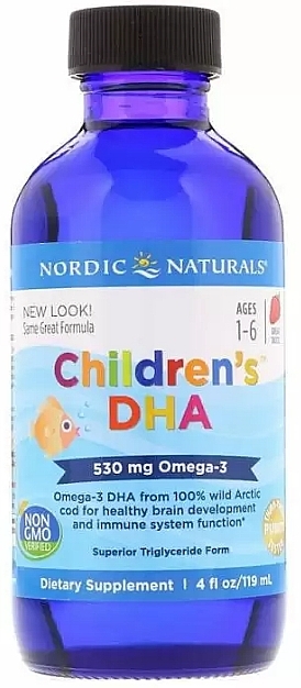 Kids Omega-3 Strawberry Dietary Supplement, 530mg - Nordic Naturals Children's DHA — photo N1
