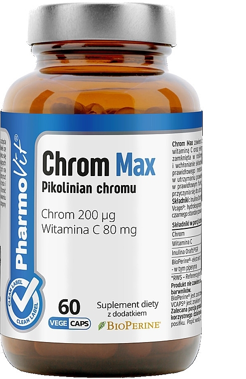 Dietary Supplement 'Chrome 200µg' - Pharmovit Clean Label Chrom Max — photo N1