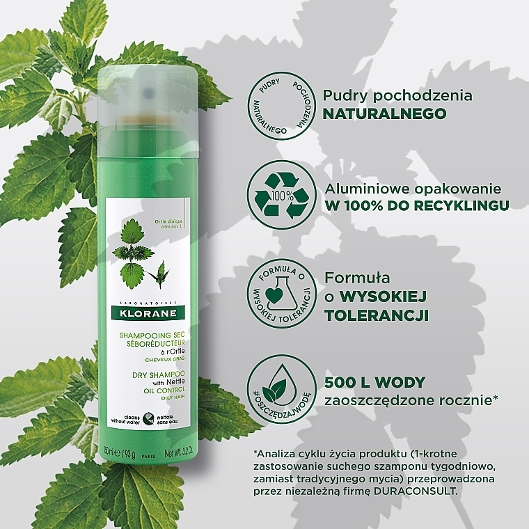 Nettle Dry Shampoo - Klorane Nettle Sebo-Regulating Dry Shampoo for Oily Hair — photo N3