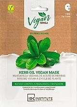 Herbal Oil Sheet Mask - IDC Institute Vegan Formula Herbal Oil Face Mask — photo N1