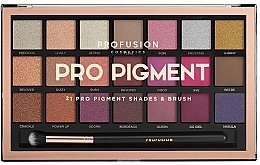 Fragrances, Perfumes, Cosmetics Eyeshadow Palette - Profusion Cosmetics Pro Pigment 21 Pro Pigment Shades & Brush